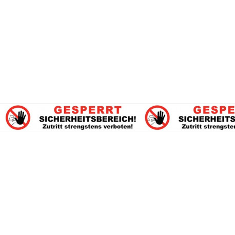 Bande de marquage d'avertissement Zone de sécurité PVC blanc / rouge / noir longueur 66 m largeur 50 mm rouleau IKS (Par 36)