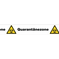 Bande de marquage d'avertissement Zone de quarantaine PVC blanc / jaune / noir longueur 66 m largeur 50 mm rouleau IKS (Par 36)