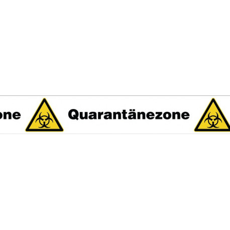 Bande de marquage d'avertissement Zone de quarantaine PVC blanc / jaune / noir longueur 66 m largeur 50 mm rouleau IKS (Par 36)
