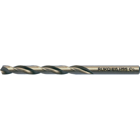 Foret hélicoïdal DIN 338 Typ INOX D.21mm HSS-Co5 Queue droite RUKO (Par 10)
