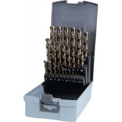 Jeu de Foret hélicoidaux DIN 338 Typ VA D.1-13x0.5mm HSS-Co5 25 unités coffret plastique.RUKO