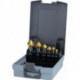 Jeu d’embouts à chanfreiner DIN 335C 90GrExt 6,3-20,5mm HSS TiN 6 unités .Boite plastique .RUKO