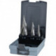 Set foret étagés D.4-12/4-20/4-30mm HSS 3 unités coffret platique