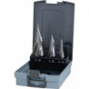 Set foret étagés D.4-12/4-20/4-30mm HSS 3 unités coffret platique
