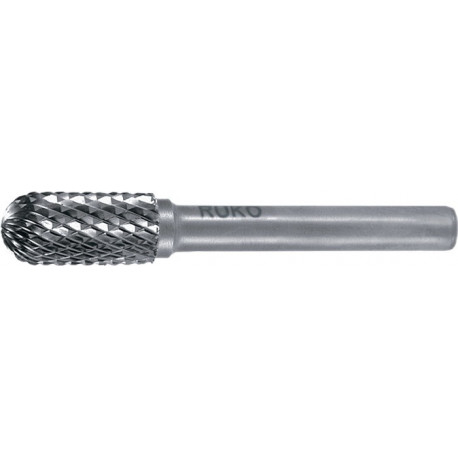 Fraise sur tige WRC D.10mm Tête-L.20mm Arbre-D.6mm HM carbure engrènement 4 RUKO