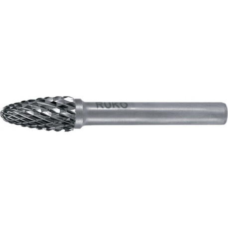 Fraise sur tige RBF D.10mm Tête-L.20mm Arbre-D.6mm HM carbure engrènement 4 RUKO