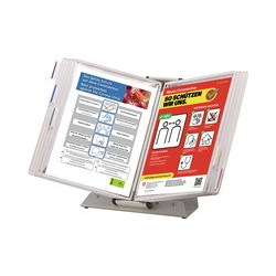 Support de table PVC blanc 10 panneaux d'affichage Support métal laqué A4 TARIFOLD