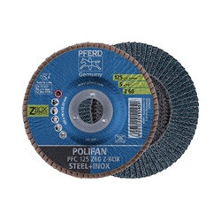 Boite 10 unités - Disque à lamelles POLIFAN Z BOX D.125mm K.Z-60 kon.INOX ZK 10er Box PFERD
