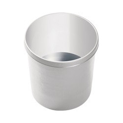 Corbeille à papier 12 l H. 270 x D. 260 mm avec bord manche plastique gris clair HELIT (Par 5)