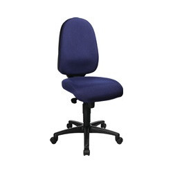 Chaise de bureau pivotante avec mécanisme synchrone bleu 450-550mm TOPSTAR
