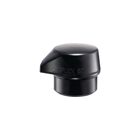 Tête de maillet à frappe amortie D. de la tête 60 mm caoutchouc noir