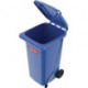 Bac poubelle 120l HDPE bleu - Pédale SULO