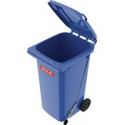Bac poubelle 120l HDPE bleu - Pédale SULO