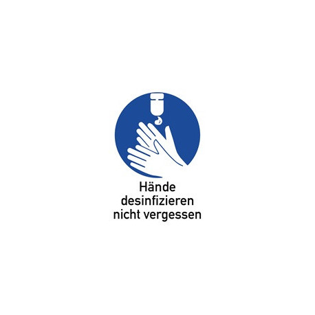 Pictogramme d'obligation ASR A1.3/DIN EN ISO 7010 Désinfection des main - Plastique