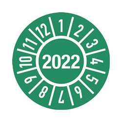 Plaquette de vérification d'un an D. 15 mm année 2022 avec mois film sachet de 10