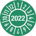 Plaquette de vérification d'un an D. 15 mm année 2022 avec mois film sachet de 10