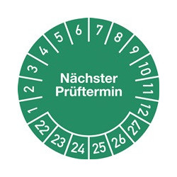 Plaquette de vérification pluriannuelles D30mm date du prochain contrôle2022-2027 - 10 unités