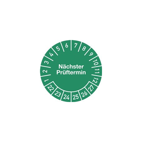 Plaquette de vérification pluriannuelles D30mm date du prochain contrôle2022-2027 - 10 unités