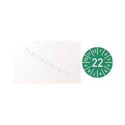 Vignette de contrôle d'un an l.25xL60 mm année 2022 avec mois film sachet de 10