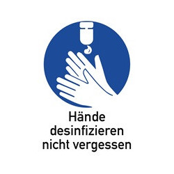 Pictogramme d'obligation ASR A1.3/DIN EN ISO 7010 Désinfection des main