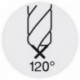 Foret à pointer CN, à queue cylindrique, 120°, en acier à coupe rapide à 5 % de cobalt, DIN 1835-B, surface avec revêtement TiN, Ø h8 : 5 mm