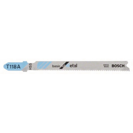 Lame de scie sauteuse T 118 A Basic for Metal L.92mm Pas1,1-1,5mm HSS 100erPack