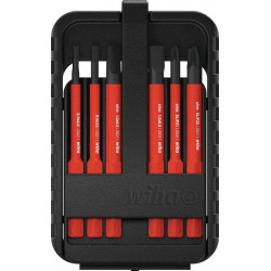 Lot de 6 embouts slimBit pour électricien (44366) Rouge pour speedE, embouts longs et fins, plats, cruciformes, Torx