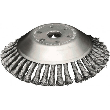 Brosse conique D.200mm Trou.Fil 0,5mm acier 14mm 10000min-¹ LESSMANN