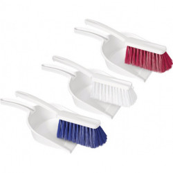 Set 3 pelle à poussière plastique - Rouge-bleu-blanc - HACCP