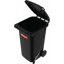 Bac poubelle 120l HDPE gris.- pédale SULO