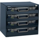 Coffre-fort Larg. 452 x P. 330 x H. 405 mm 4boît.rang. dont 2 av.24/25 godets amov. boîtier en tôle d acier/boîtes en PP RAACO