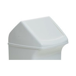 Couvercle pour poubelle 40l avec trappe d insertion blanche