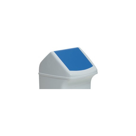 Couvercle pour poubelle 40l avec trappe d insertion bleue