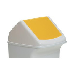 Couvercle pour poubelle 40l avec trappe d insertion jaune