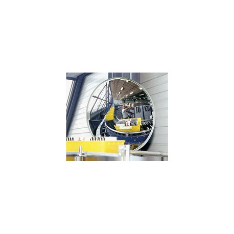 Miroir multiusage D 400mm plastique blanc avec attache p. int. et ext., p. 2 directions Distance max.de l’observateur 5m SPL