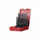 Jeu de forets hélicoïdaux A190 DIN 338 TypN D.1/16-3/8 x1/64 HSS 21 unités coffret plastique .DORMER