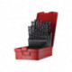 Jeu de forets hélicoïdaux A190 DIN 338 TypN D.1/16-1/2 x1/64 HSS 29 unités coffret plastique .DORMER