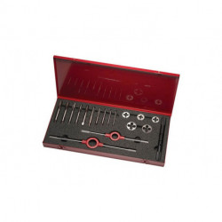 Jeu de filières et tarauds HS-30UNC UNC 1/4-1/2 18unités HSS Coffret métallique