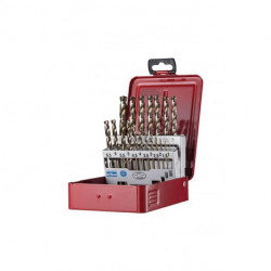 Jeu de Foret hélicoidaux A295 DIN 338 TypN D.1-10x0.5mm HSS-E 19 unités coffret plastique.DORMER