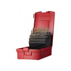 Jeu de Foret hélicoidaux A095 DIN 338 TypN D.1-6x0.1mm HSS 51 unités coffret plastique.DORMER