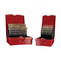 Jeu de Foret hélicoidaux A095 DIN 338 TypN D.1-10x0.1mm HSS 91 unités coffret plastique.DORMER