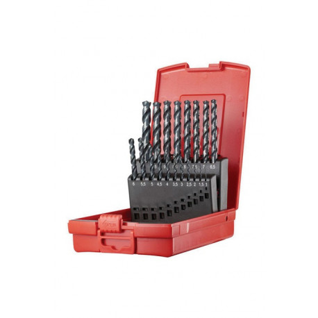 Jeu de Foret hélicoidaux A188 DIN 338 Typ W D.1-10x0.5mm HSS 19 unités coffret plastique.DORMER