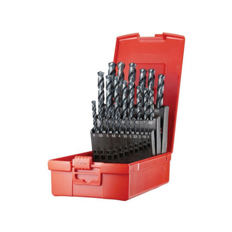 Jeu de Foret hélicoidaux A188 DIN 338 Typ W D.1-13x0.5mm HSS 25 unités coffret plastique.DORMER