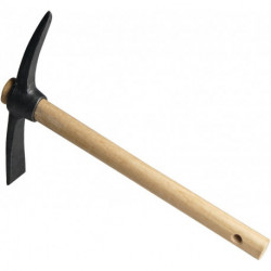 Petite pioche lame large + lame pointue forgé, avec manche court 40 cm avec trou de suspension FREUND VICTORIA