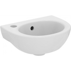 Lave-mains EUROVIT trou pour robinet à gauche, avec trop-plein, 350 x 260 blanc IDEAL STANDARD