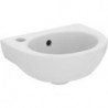 Lave-mains EUROVIT trou pour robinet à gauche, avec trop-plein, 350 x 260 blanc IDEAL STANDARD