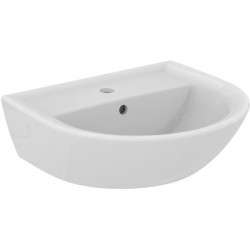 Lave-mains EUROVIT 1 trou pour robinet, avec trop-plein, 500 x 440 x 17 blanc IDEAL STANDARD