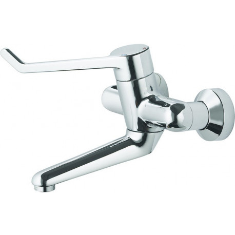 Robinet de sécurité mural pour lavabo monocommande CERAPLUS 230mm Levier 180mm verrouillable Connexions