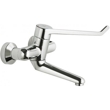 Robinet de sécurité mural pour lavabo monocommande CERAPLUS 230mm Levier 230mm verrouillable Connexions