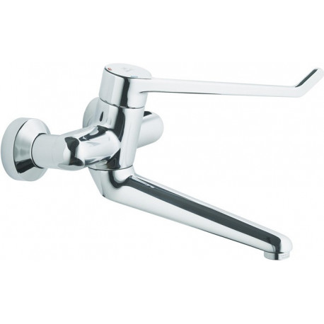 Robinet de sécurité mural pour lavabo monocommande CERAPLUS 280mm Levier 230mm verrouillable Connexions